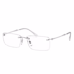Ray-Ban RB8755, Adulto, Unisex, Rettangolare, Argento, Lenti senza polarizzazione, M/L