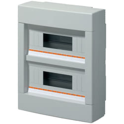 Elettrocanali - Centralino da parete, 24 (2x12) moduli, con morsettiera 6x10mm, grigio, IP40 EC61004E