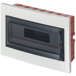 Elettrocanali - Centralino ad incasso, 18 moduli, bianco, IP40, sportello in policarbonato fumè EC63018B