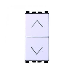 Modulo pulsante doppio, interblocco saliscendi, serie Venus, bianco, compatibile con serie Vimar Arkè Ettroit VA1204B