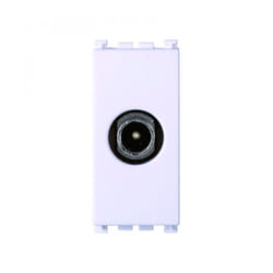 Modulo spina per antenna tv ø 9,5 mm, serie Venus, bianco, compatibile con serie Vimar Arkè Ettroit VA2250B