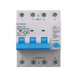 Ettroit - interruttore magnetotermico differenziale salvavita per barra din 4 moduli 3P+N 40A C40 380V 300mA 6KA
