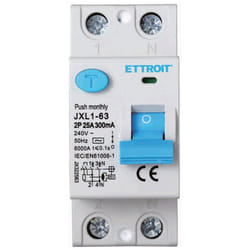 INTERRUTTORE DIFFERENZIALE PURO SALVAVITA PER BARRA DIN 2 MODULI 2P 25A 240V 300mA 6KA