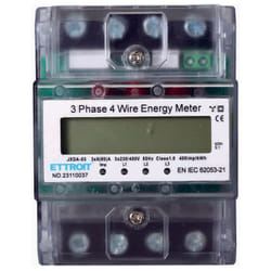 Ettroit - contatore energia elettrica trifase su guida din 220V - 380V 5-80A 4 moduli