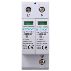 Ettroit - scaricatore limitatore di sovratensione 2 moduli tipo T2 2P 20KA-40KA spd a limitazione per barra din