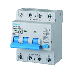 Ettroit - interruttore magnetotermico differenziale salvavita per barra din 4 moduli 3P+N 20A C20 380V 30mA 6KA