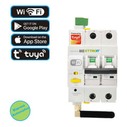Ettroit - interruttore magnetotermico smart wifi 2P 32A riarmo automatico con app tuya 3DIN