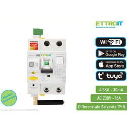 Ettroit - magnetotermico differenziale salvavita din smart wifi tuya riarmo tramite app
