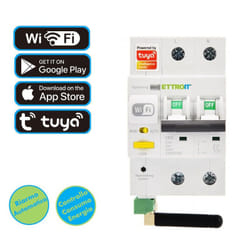 Ettroit - interruttore magnetotermico smart wifi 2P 63A riarmo tramite app tuya 3DIN