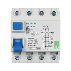 Ettroit - Magnetotermico Differenziale Puro 4P 25A 30mA curva b 6KA ac/dc 380V