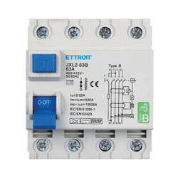 Ettroit - Magnetotermico Differenziale Puro 4P 63A 30mA curva b 6KA ac/dc 380V