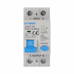 Dettagli del prodotto Marca Ettroit Tensione nominale 220 ~ 275 Vac Corrente nominale 16 A Configurazione 1P+N Potere di inte ...