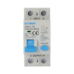Ettroit - interruttore magnetotermico differenziale 1P+N, 2 moduli, 230Vac, 20A, 300mA, 6KA, classe a JX252068