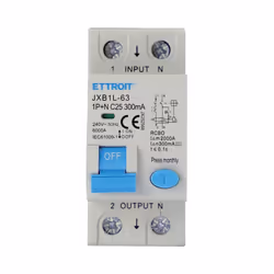 Dettagli del prodotto Marca Ettroit Tensione nominale 220 ~ 275 Vac Corrente nominale 25 A Configurazione 1P+N Potere di inte ...
