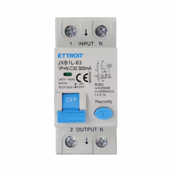 Dettagli del prodotto Marca Ettroit Tensione nominale 220 ~ 275 Vac Corrente nominale 32 A Configurazione 1P+N Potere di inte ...