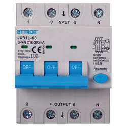 Magnetotermico Differenziale 3P+N 16A 300mA 380V-6KA CLASSE A