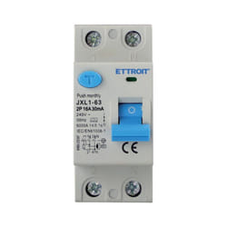 Ettroit - Interruttore Differenziale Puro Tipo a 1P+N 2M 6000A 30mA 16A ac 230V