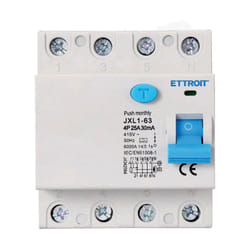 Ettroit - Interruttore Differenziale Puro Tipo a 3P+N 4M 6000A 30mA 25A ac 400V