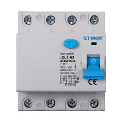 Ettroit - Interruttore Differenziale Puro Tipo a 3P+N 4M 6000A 30mA 40A ac 400V