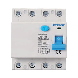 Ettroit - Interruttore Differenziale Puro Tipo a 3P+N 4M 6000A 300mA 25A ac 400V