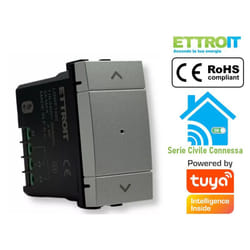 Ettroit - modulo tapparelle connesso wifi app tuya 1P 240V silver compatibile living