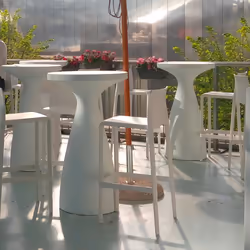 Tavolino da Giardino Ø65x110 cm in Resina Arkema Drink Antracite - Vista aggiuntiva 2