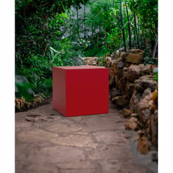 Pouf da Giardino 50x50 cm in Resina Arkema Iris Pouf Bianco - Vista aggiuntiva 2