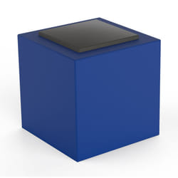 Pouf da Giardino 50x50 cm con Cuscino in Resina Arkema Iris Comfort Blue