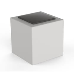 Pouf da Giardino 50x50 cm con Cuscino in Resina Arkema Iris Comfort Bianco