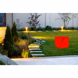 Pouf da Giardino 45x45 cm in Resina Arkema Twisty Pouf Ruby - Vista aggiuntiva 2