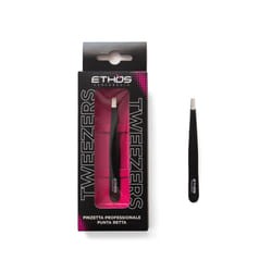 Ethos Tweezers - Pinzetta Nera Professionale Punta Retta