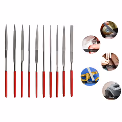 Set 10 Lime ad Ago di Precisione Diamantate 160mm Raspe per Metallo Legno Lime ideali per modellare, incidere, rimuovere mate ...
