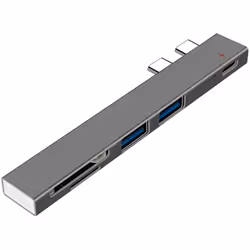 HUB USB C 5 in 1 Tipo C Multiporta USB 3.0 Lettore Card Adattatore Q-HUB810 Collega i tuoi dispositivi contemporaneamente, la ...