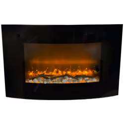 CAMINO ELETTRICO - Stufa elettrica, Focolare elettrico a parete, Caminetto moderno, Made in Italy, 14x89 h56 cm, Nero. STRUTT ...