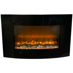 Camino elettrico Stockholm, Stufa elettrica, Focolare elettrico a parete, Caminetto moderno, Made in Italy, 14x89 h56 cm, Nero - Dmora