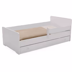 LETTO PER BAMBINI - Lettino per cameretta, Set camera da letto, Struttura porta materasso, 77x144 h56 cm, Bianco. STRUTTURA E ...