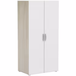 GUARDAROBA 2 ANTE - Mobile camera da letto, Cabina armadio portabiti, Armadio appendiabiti, 79x52 h166 cm, Rovere e Bianco op ...