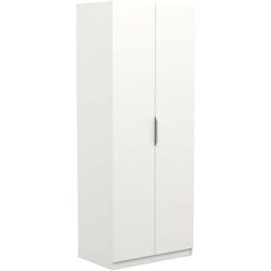 Guardaroba 2 ante Isere, Mobile camera da letto, Cabina armadio portabiti, Armadio appendiabiti, 79x51 h203 cm, Bianco opaco - Dmora