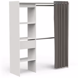 GUARDAROBA GRANDE - Mobile camera da letto, Cabina armadio portabiti, Armadio appendiabiti, 167x50 h192 cm, Bianco opaco.STRU ...