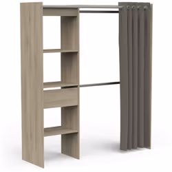 GUARDAROBA GRANDE - Mobile camera da letto, Cabina armadio portabiti, Armadio appendiabiti, 167x50 h192 cm, Rovere e Bianco o ...