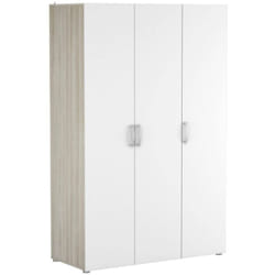 Guardaroba grande Dania, Mobile camera da letto, Cabina armadio portabiti, Armadio appendiabiti, 119x51 h185 cm, Rovere e Bianco opaco - Dmora