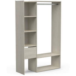 Guardaroba grande Tsuruhime, Mobile camera da letto, Cabina armadio portabiti, Armadio appendiabiti, 119x40 h183 cm, Rovere - Dmora