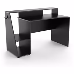 SCRIVANIA - Scrittoio da gaming, Tavolo per ufficio porta PC, Piano di lavoro, 138x67 h94 cm, Grigio scuro e Nero.STRUTTURA E ...
