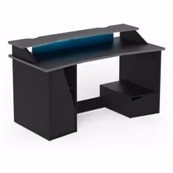SCRIVANIA - Scrittoio da gaming, Tavolo per ufficio porta PC, Piano di lavoro, 160x76 h92 cm, Nero.STRUTTURA E UTILIZZO - Scr ...