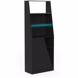 LIBRERIA - Scaffale da gaming, Mobile portalibri, Biblioteca, 72x34 h185 cm, Nero.STRUTTURA E UTILIZZO - Mobile porta libri m ...