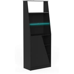 Libreria Avena, Scaffale da gaming, Mobile portalibri, Biblioteca, 72x34 h185 cm, Nero - Dmora