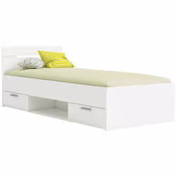 LETTO SINGOLO - Sommier per camera da letto, Giroletto per stanza, Struttura porta materasso, 204x95 h74 cm, Bianco opaco. ST ...