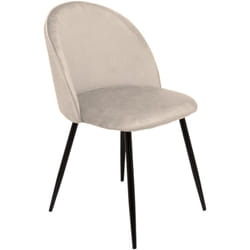 Dmora - Sedia Achito, Poltrona rivestita in velluto, Sedia da pranzo imbottita, Seduta per riunioni, 51x54h82 cm, Grigio chiaro