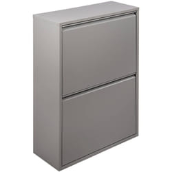 Dmora - Pattumiera Achros, Cestino portarifiuti, Bidone per raccolta differenziata, Mobile per spazzatura, 60x25 h93 cm, Grigio