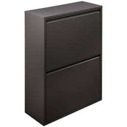 Pattumiera AnuKhatun, Cestino portarifiuti, Bidone per raccolta differenziata, Mobile per spazzatura, 60x25 h93 cm, Nero - Dmora